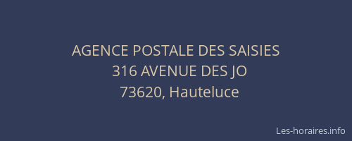 AGENCE POSTALE DES SAISIES