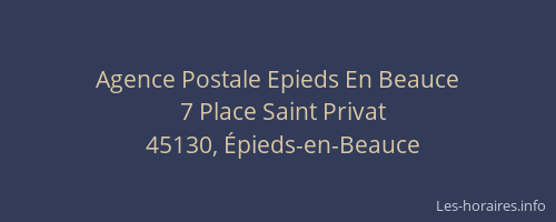 Agence Postale Epieds En Beauce