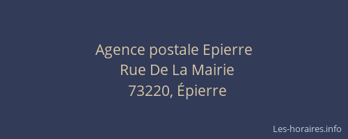Agence postale Epierre