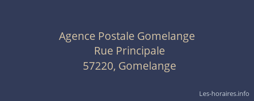 Agence Postale Gomelange