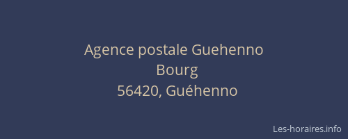 Agence postale Guehenno