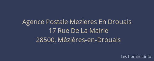 Agence Postale Mezieres En Drouais