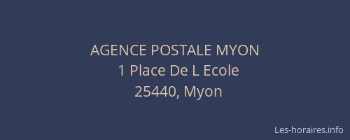 AGENCE POSTALE MYON