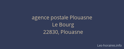 agence postale Plouasne