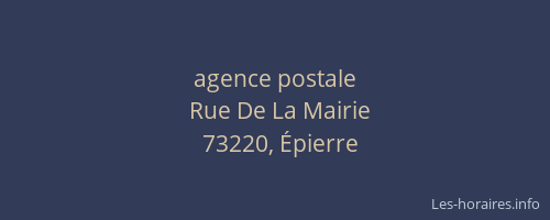 agence postale