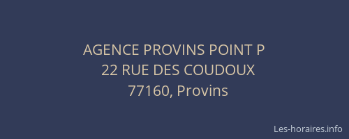 AGENCE PROVINS POINT P