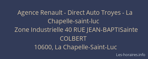 Agence Renault - Direct Auto Troyes - La Chapelle-saint-luc