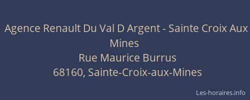 Agence Renault Du Val D Argent - Sainte Croix Aux Mines