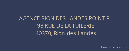AGENCE RION DES LANDES POINT P