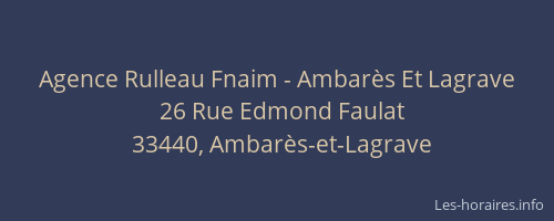 Agence Rulleau Fnaim - Ambarès Et Lagrave