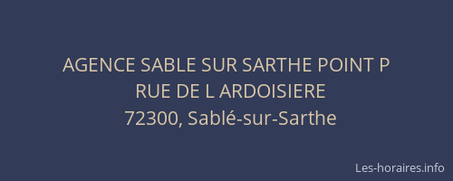 AGENCE SABLE SUR SARTHE POINT P