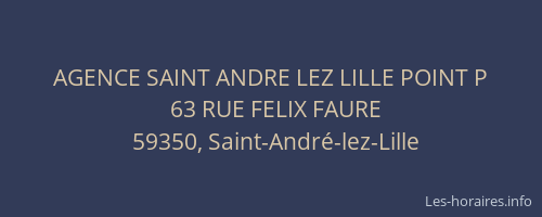 AGENCE SAINT ANDRE LEZ LILLE POINT P