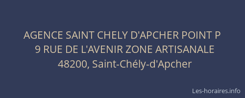 AGENCE SAINT CHELY D'APCHER POINT P