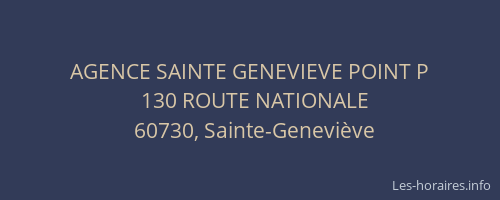 AGENCE SAINTE GENEVIEVE POINT P