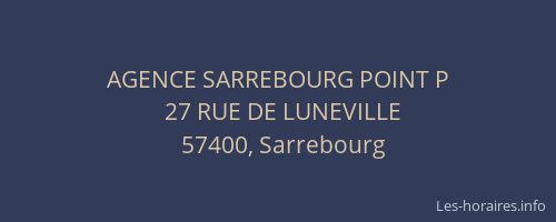 AGENCE SARREBOURG POINT P