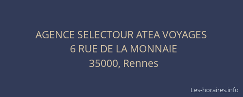 AGENCE SELECTOUR ATEA VOYAGES