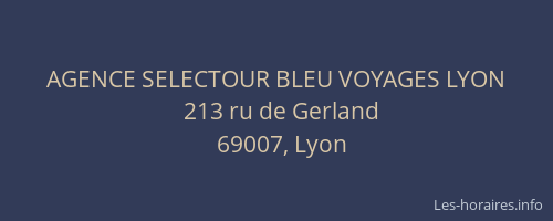 AGENCE SELECTOUR BLEU VOYAGES LYON