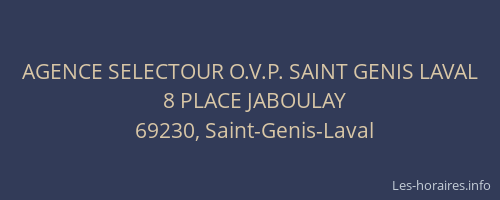 AGENCE SELECTOUR O.V.P. SAINT GENIS LAVAL