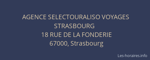 AGENCE SELECTOURALISO VOYAGES STRASBOURG