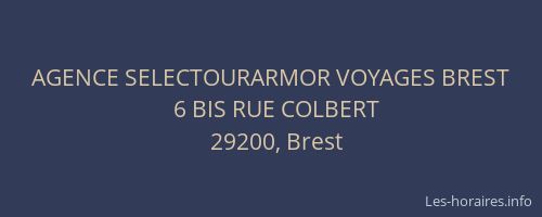 AGENCE SELECTOURARMOR VOYAGES BREST