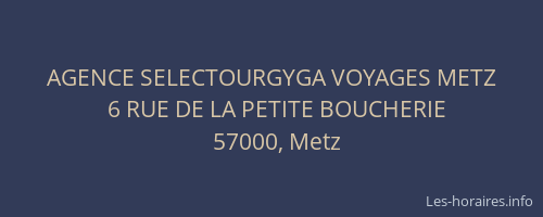 AGENCE SELECTOURGYGA VOYAGES METZ