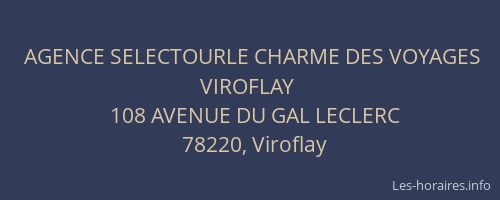 AGENCE SELECTOURLE CHARME DES VOYAGES VIROFLAY