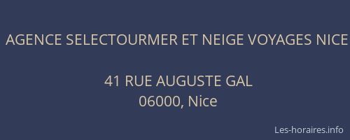 AGENCE SELECTOURMER ET NEIGE VOYAGES NICE