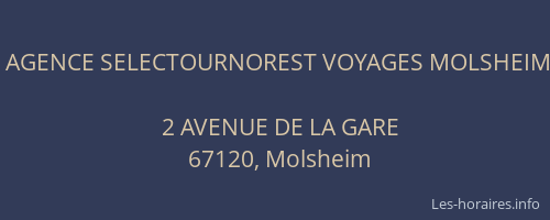 AGENCE SELECTOURNOREST VOYAGES MOLSHEIM