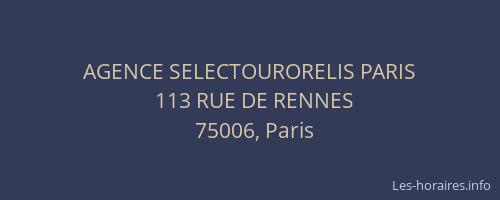 AGENCE SELECTOURORELIS PARIS