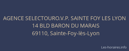 AGENCE SELECTOURO.V.P. SAINTE FOY LES LYON
