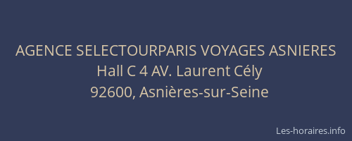 AGENCE SELECTOURPARIS VOYAGES ASNIERES