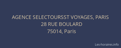 AGENCE SELECTOURSST VOYAGES, PARIS
