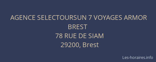 AGENCE SELECTOURSUN 7 VOYAGES ARMOR BREST