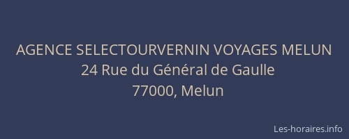 AGENCE SELECTOURVERNIN VOYAGES MELUN