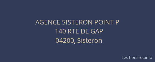 AGENCE SISTERON POINT P