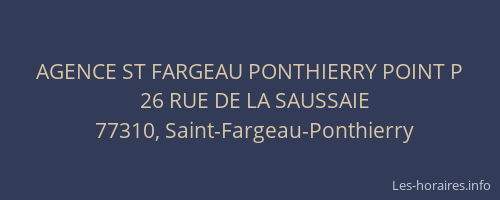 AGENCE ST FARGEAU PONTHIERRY POINT P