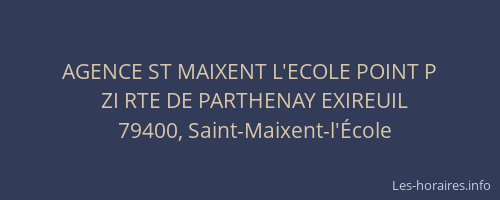 AGENCE ST MAIXENT L'ECOLE POINT P