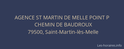 AGENCE ST MARTIN DE MELLE POINT P