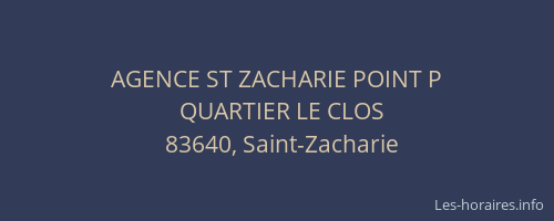 AGENCE ST ZACHARIE POINT P