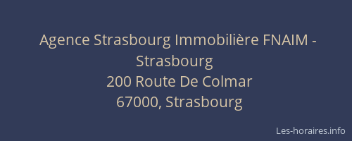 Agence Strasbourg Immobilière FNAIM - Strasbourg