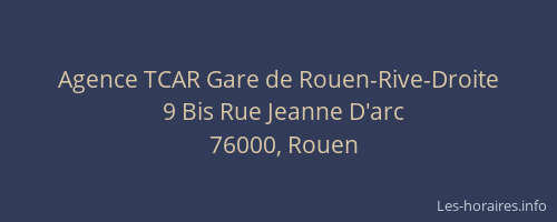Agence TCAR Gare de Rouen-Rive-Droite