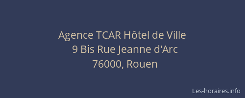 Agence TCAR Hôtel de Ville