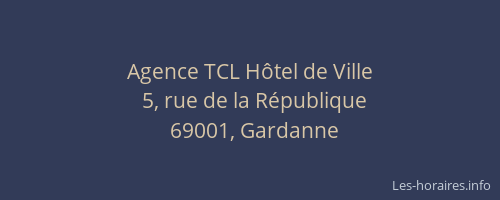 Agence TCL Hôtel de Ville