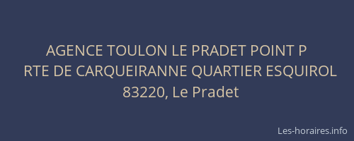 AGENCE TOULON LE PRADET POINT P
