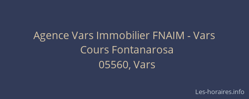 Agence Vars Immobilier FNAIM - Vars
