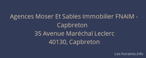 Agences Moser Et Sables Immobilier FNAIM - Capbreton