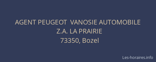 AGENT PEUGEOT  VANOSIE AUTOMOBILE