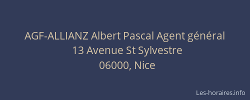 AGF-ALLIANZ Albert Pascal Agent général