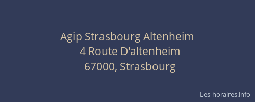 Agip Strasbourg Altenheim