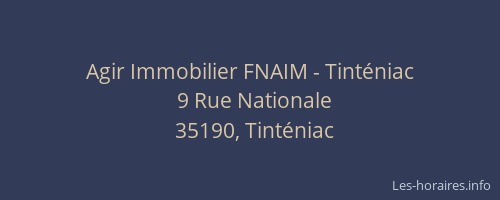 Agir Immobilier FNAIM - Tinténiac